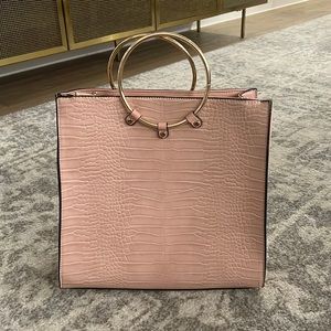 Light Pink Faux Alligator Purse